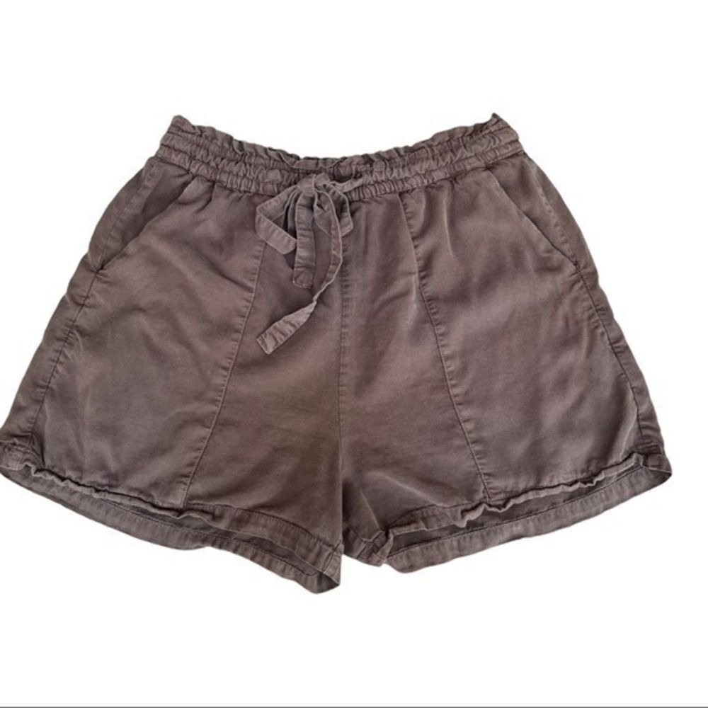 Pull & Bear brown drawstring ruched stretch waist shorts size M